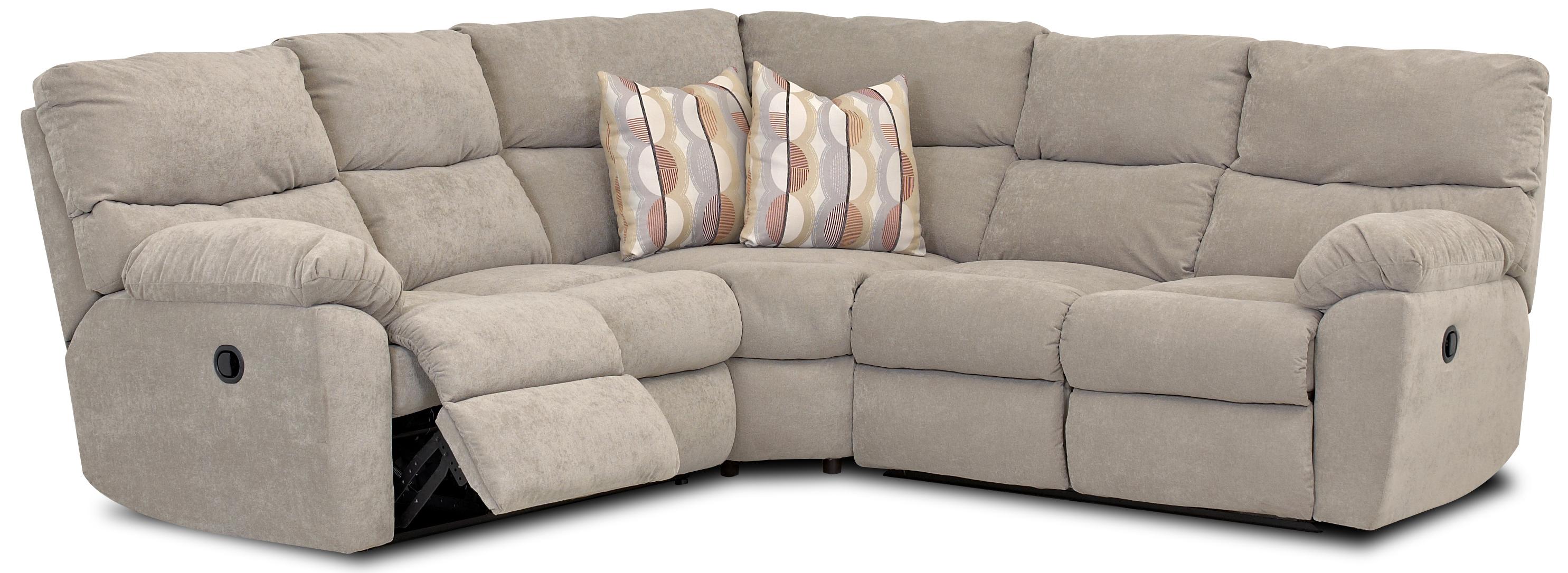 Klaussner Odessa Casual Reclining Sectional with Accent Pillows